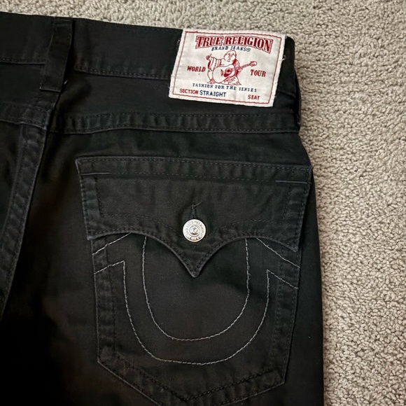 *VINTAGE* True Religion Black Denim Jeans Size 33 - Picture 4 of 5